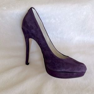 Brand new Michael Kors purple suede platform heels